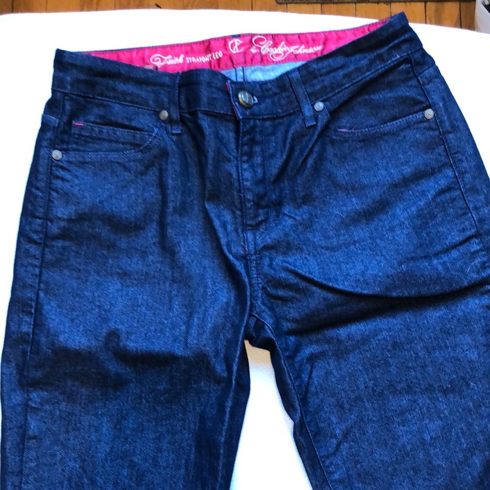 Cookie Johnson  “faith” blue dark wash straight leg jeans